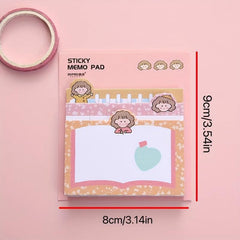 Creative Girl Cartoon Note Book Message Paper Non-sticky Non-adhesive Memo Paper