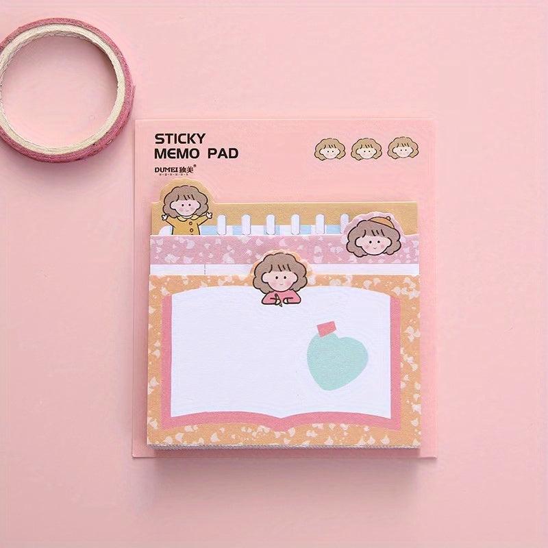 Creative Girl Cartoon Note Book Message Paper Non-sticky Non-adhesive Memo Paper