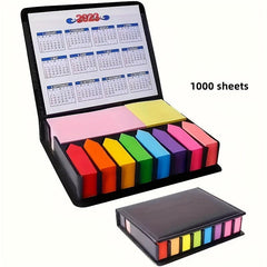 Colorful Sticky Note Set with Leather Packing Box