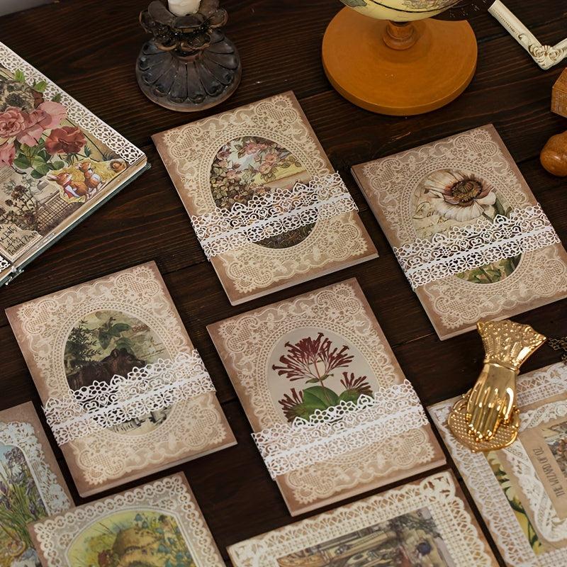 36 Lace Flower Themed Decorative Papers for Scrapbooking, Bullet Journals