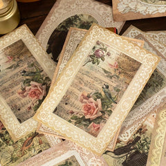 36 Lace Flower Themed Decorative Papers for Scrapbooking, Bullet Journals