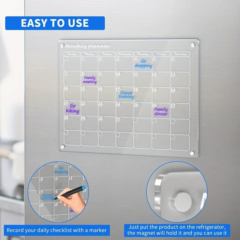 2pcs Acrylic Magnetic Calendar Sets for Fridge