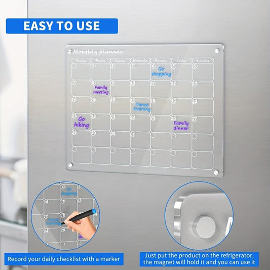 2pcs Acrylic Magnetic Calendar Sets for Fridge