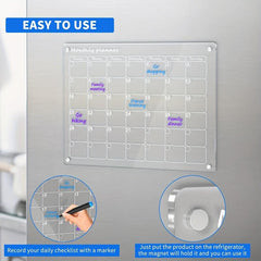 2pcs Acrylic Magnetic Calendar Sets for Fridge