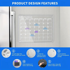 2pcs Acrylic Magnetic Calendar Sets for Fridge