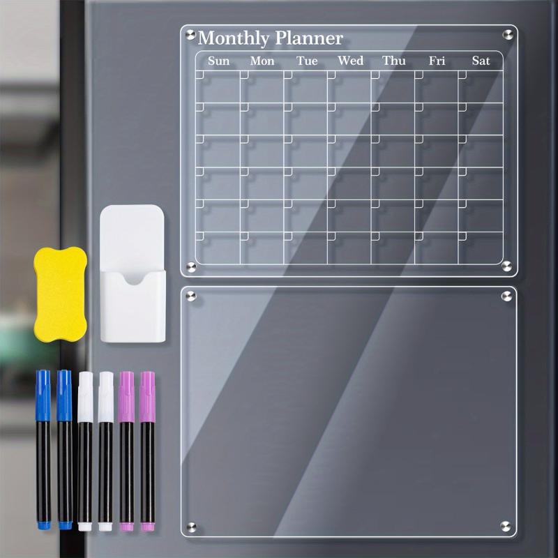 2pcs Acrylic Magnetic Calendar Sets for Fridge