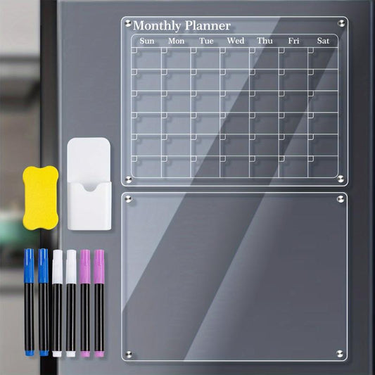 2pcs Acrylic Magnetic Calendar Sets for Fridge