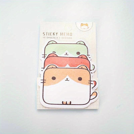 15pcs Cartoon Sticky Notes Creative Index Sticky Notes Student Stickers