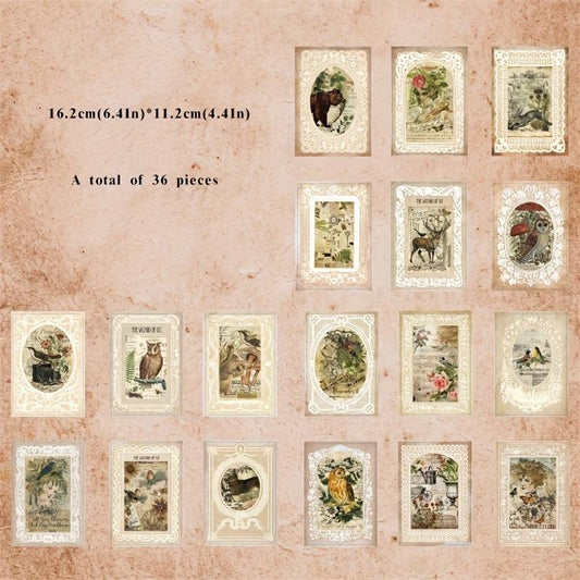 36pcs Vintage Lace Paper European Style Retro Lace Photo Frame
