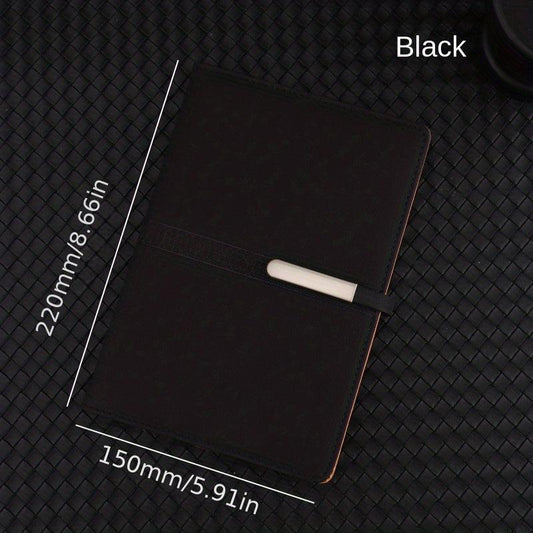 A5 Leather Notebook with Metal Buckle - Business & Office Essential