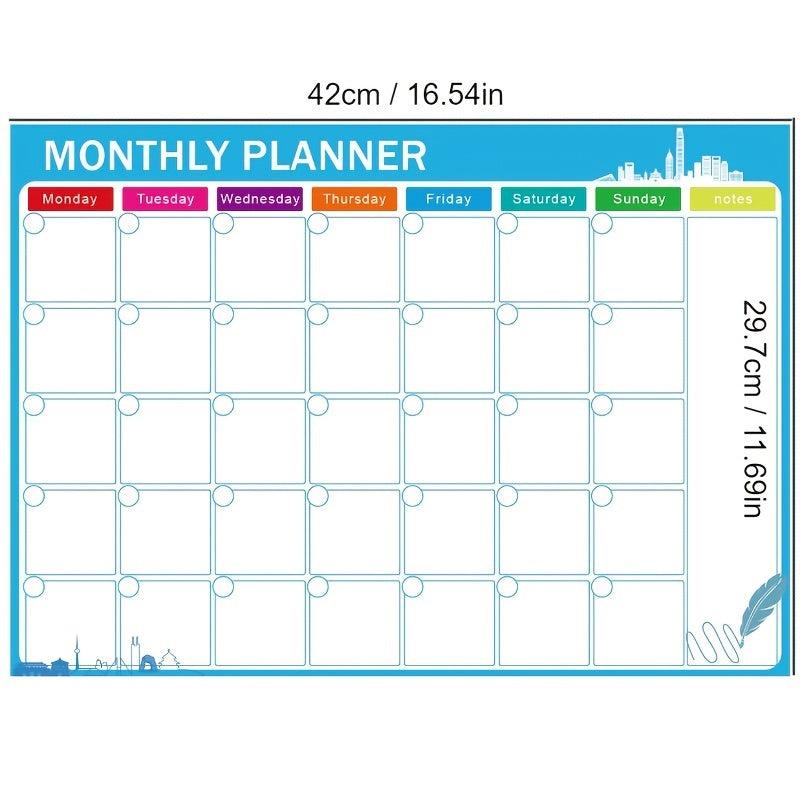 A3 Magnetic Monthly Calendar Schedule Soft Board
