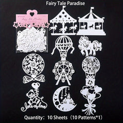 10 Sheets Vintage Hollow Out Lace Scrapbook Paper Card Non Sticky