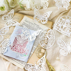 10 Sheets Vintage Hollow Out Lace Scrapbook Paper Card Non Sticky