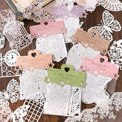 10 Sheets Vintage Hollow Out Lace Scrapbook Paper Card Non Sticky