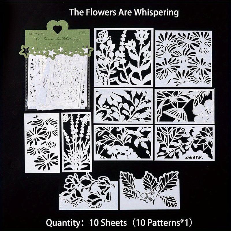 10 Sheets Vintage Hollow Out Lace Scrapbook Paper Card Non Sticky