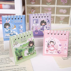 Cartoon Girl Mini Desktop Calendar - Small Rice Grains Series