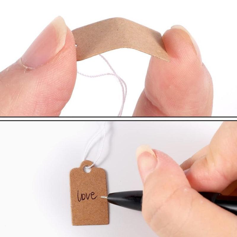 200pcs Brown Jewelry Gift Tags with Strings