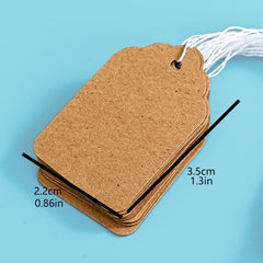 200pcs Brown Jewelry Gift Tags with Strings