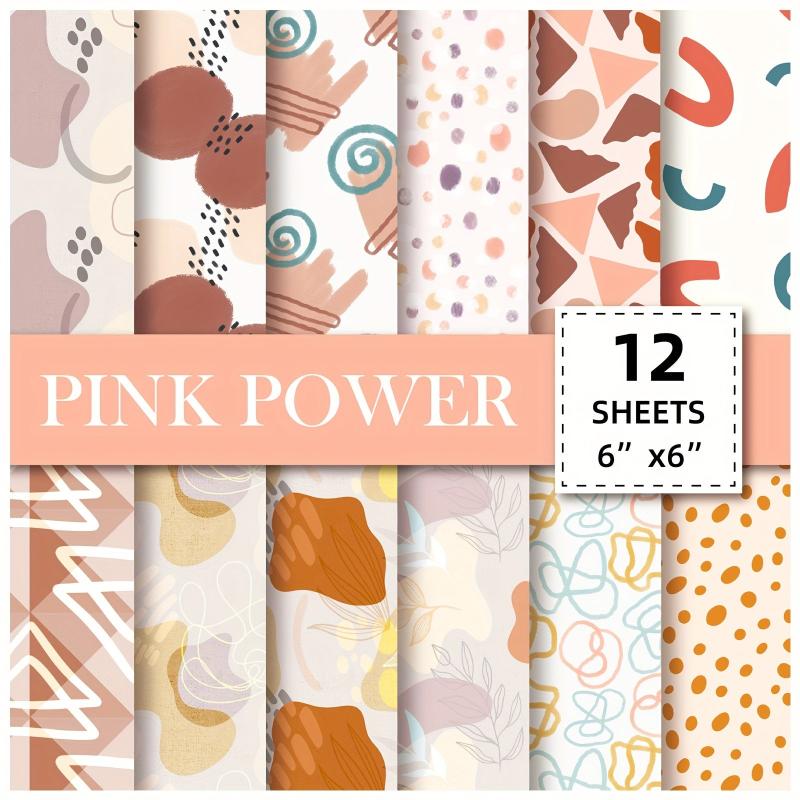 12pcs Bohemian Series Brochure Material Paper, DIY Photo Album Scrapbook Paper