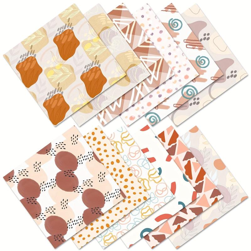 12pcs Bohemian Series Brochure Material Paper, DIY Photo Album Scrapbook Paper