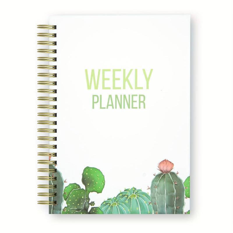 Spiral A5 Planner Notebook 53 Weeks Cactus