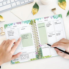 Spiral A5 Planner Notebook 53 Weeks Cactus
