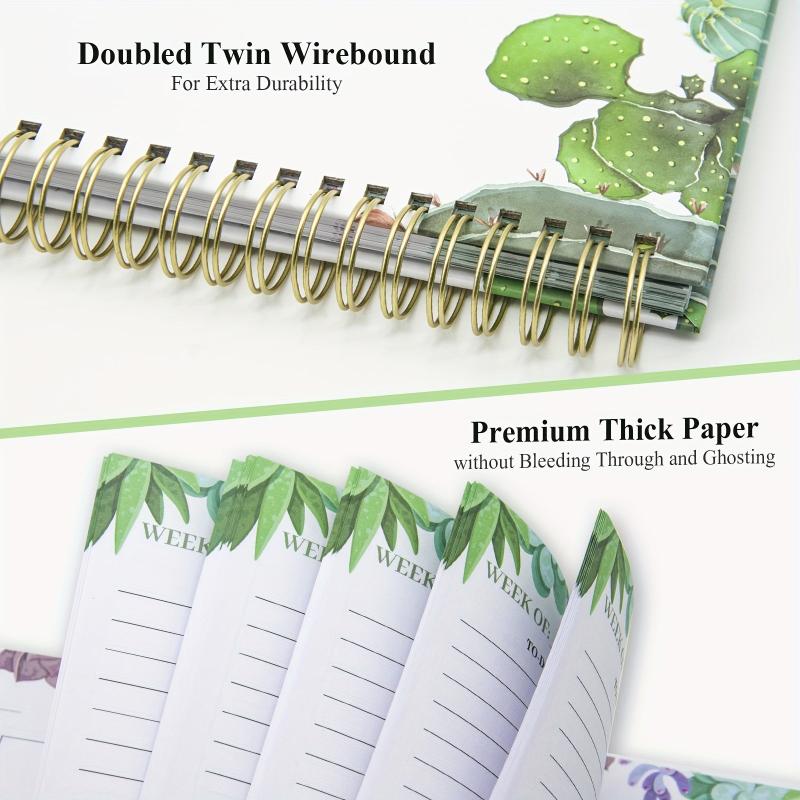Spiral A5 Planner Notebook 53 Weeks Cactus