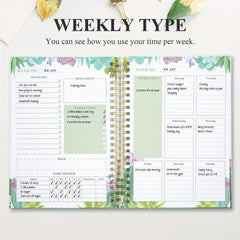 Spiral A5 Planner Notebook 53 Weeks Cactus