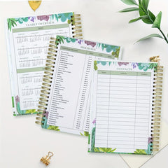 Spiral A5 Planner Notebook 53 Weeks Cactus