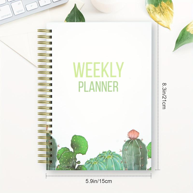 Spiral A5 Planner Notebook 53 Weeks Cactus