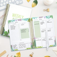 Spiral A5 Planner Notebook 53 Weeks Cactus
