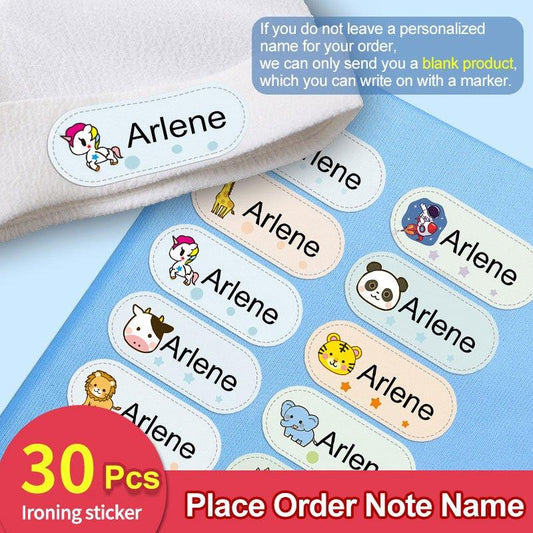 Personalized Iron-On Name Stickers for Clothes, Washable Labels
