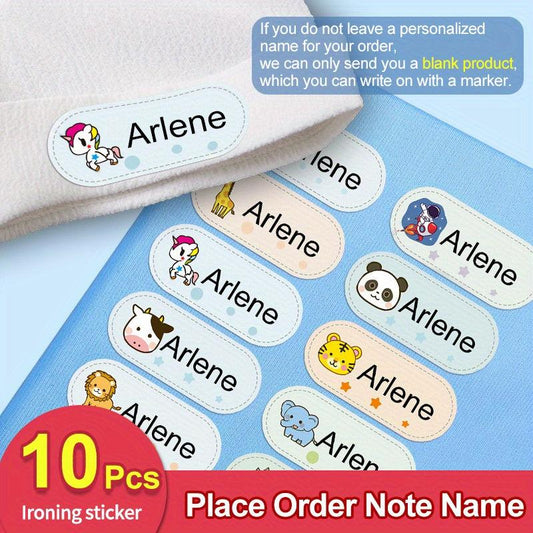 Personalized Iron-On Name Stickers for Clothes, Washable Labels