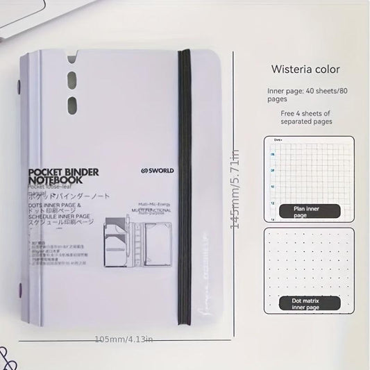 A7 Loose leaf Notebook Cover with Paper and Dividers