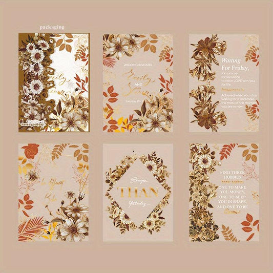 Retro Plants Flower Border Hand Decoration Collage Paper Material