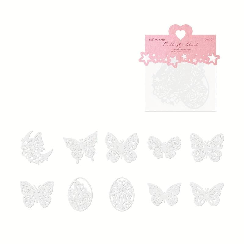 10pcs Cutout Lace Paper The Enlightenment Series DIY Decorative Collage Material