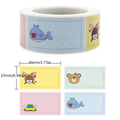 Cute Cartoon Name Sticker for Kids, Self-adhesive Label