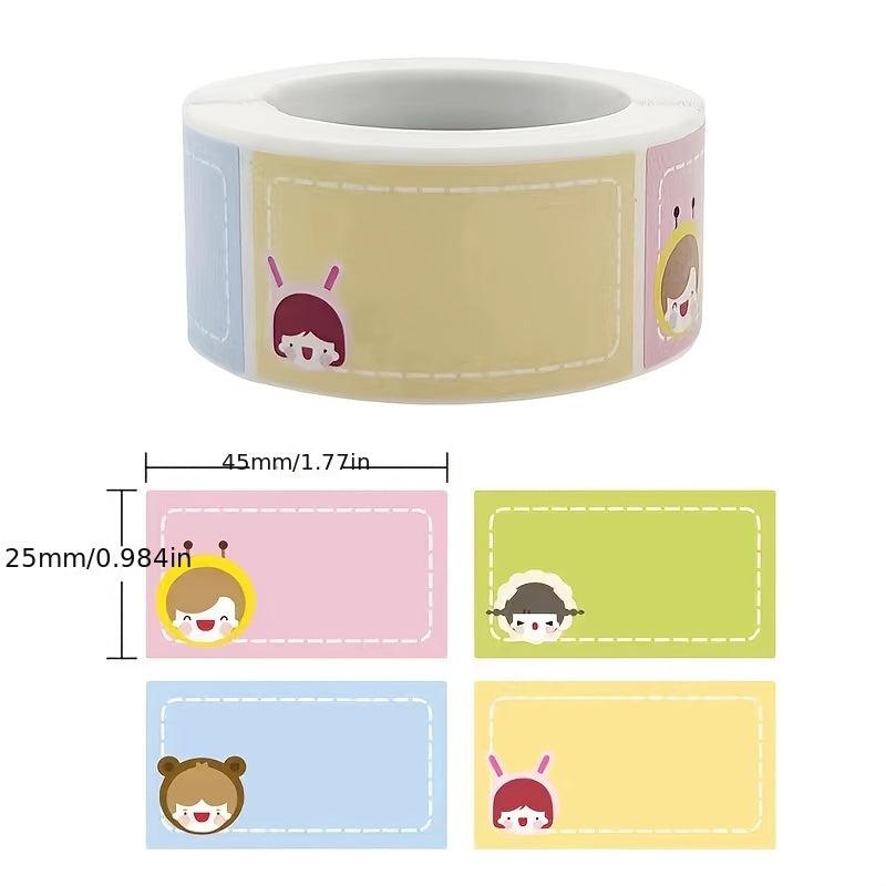 Cute Cartoon Name Sticker for Kids, Self-adhesive Label
