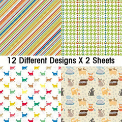 Cat Pattern Cardstock Scrapbook Paper Pad
