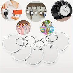 50pcs 1.57'' Metal Key Tags Round Paper Tags w/ Split Rings 40mm