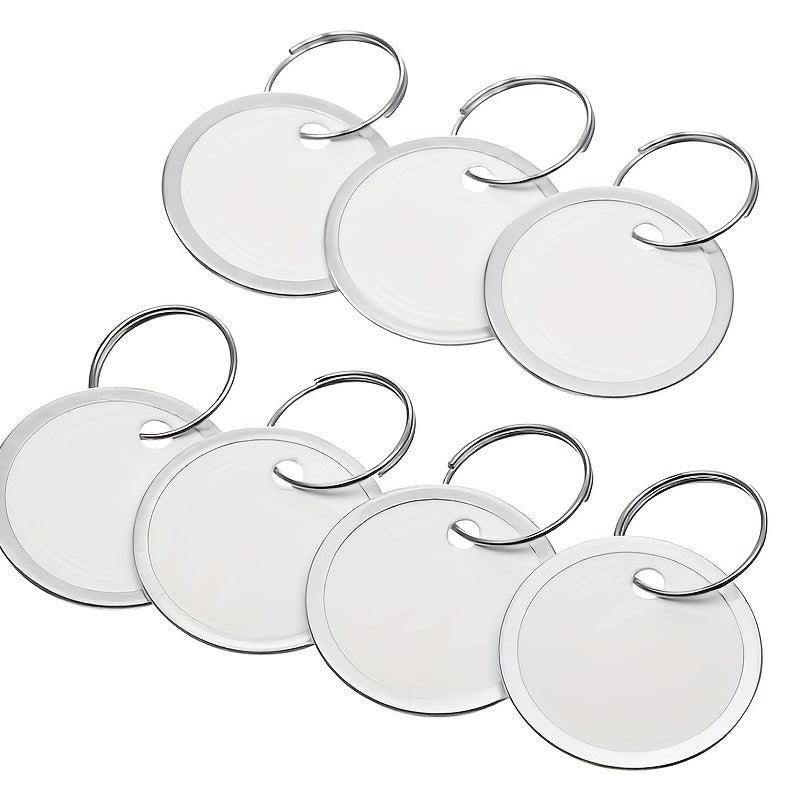 50pcs 1.57'' Metal Key Tags Round Paper Tags w/ Split Rings 40mm
