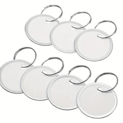 50pcs 1.57'' Metal Key Tags Round Paper Tags w/ Split Rings 40mm