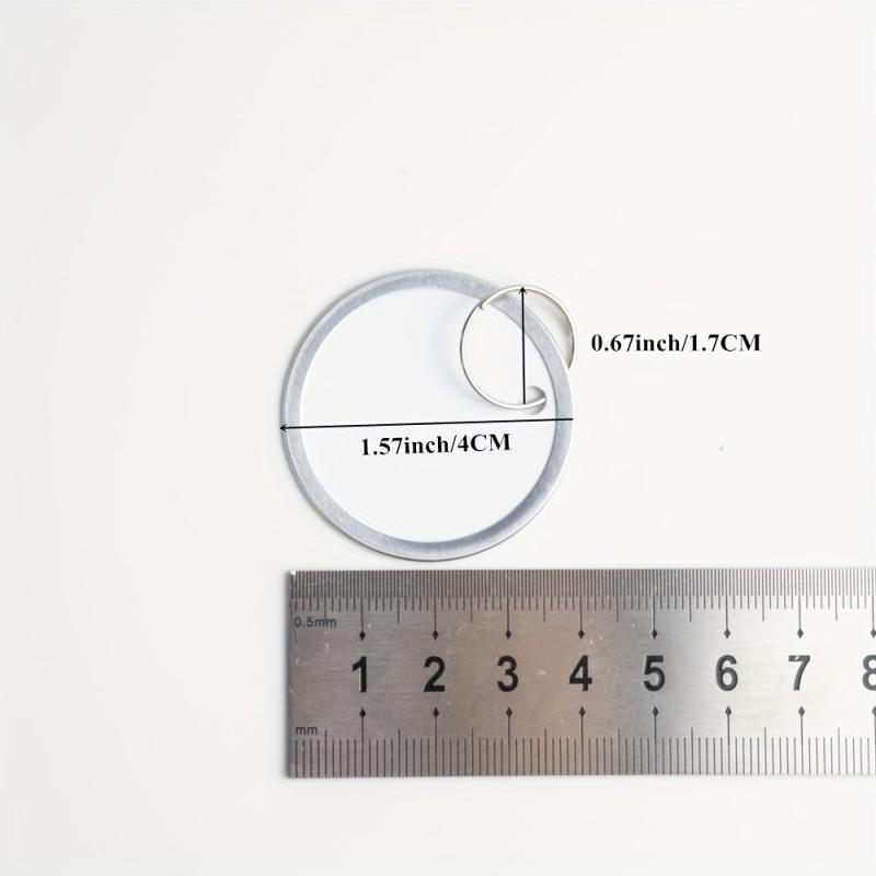 50pcs 1.57'' Metal Key Tags Round Paper Tags w/ Split Rings 40mm