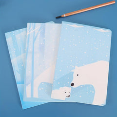 Polar Bear Stripe Car Line Notebook Set of 4