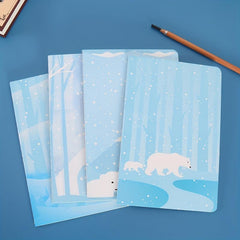 Polar Bear Stripe Car Line Notebook Set of 4