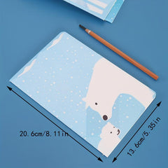 Polar Bear Stripe Car Line Notebook Set of 4
