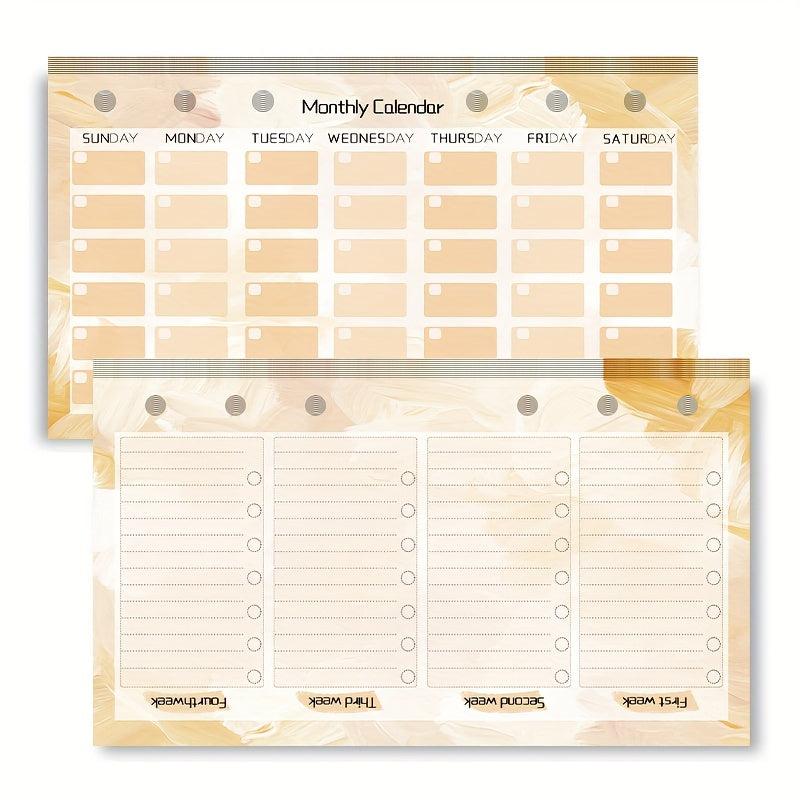 A6 Binder Replacement Core with Monthly and Weekly Plans