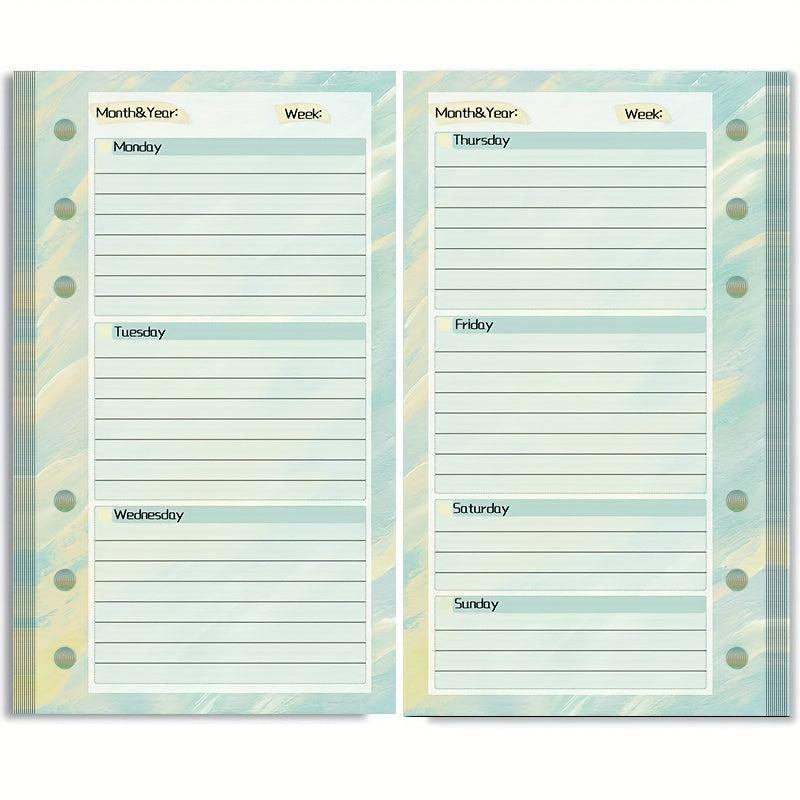 A6 Binder Replacement Core with Monthly and Weekly Plans