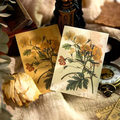 100 Sheets Vintage Scrapbook Papers Literary Plant Flowers Note Paper