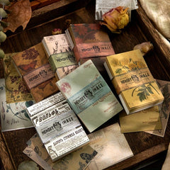 100 Sheets Vintage Scrapbook Papers Literary Plant Flowers Note Paper